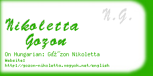 nikoletta gozon business card